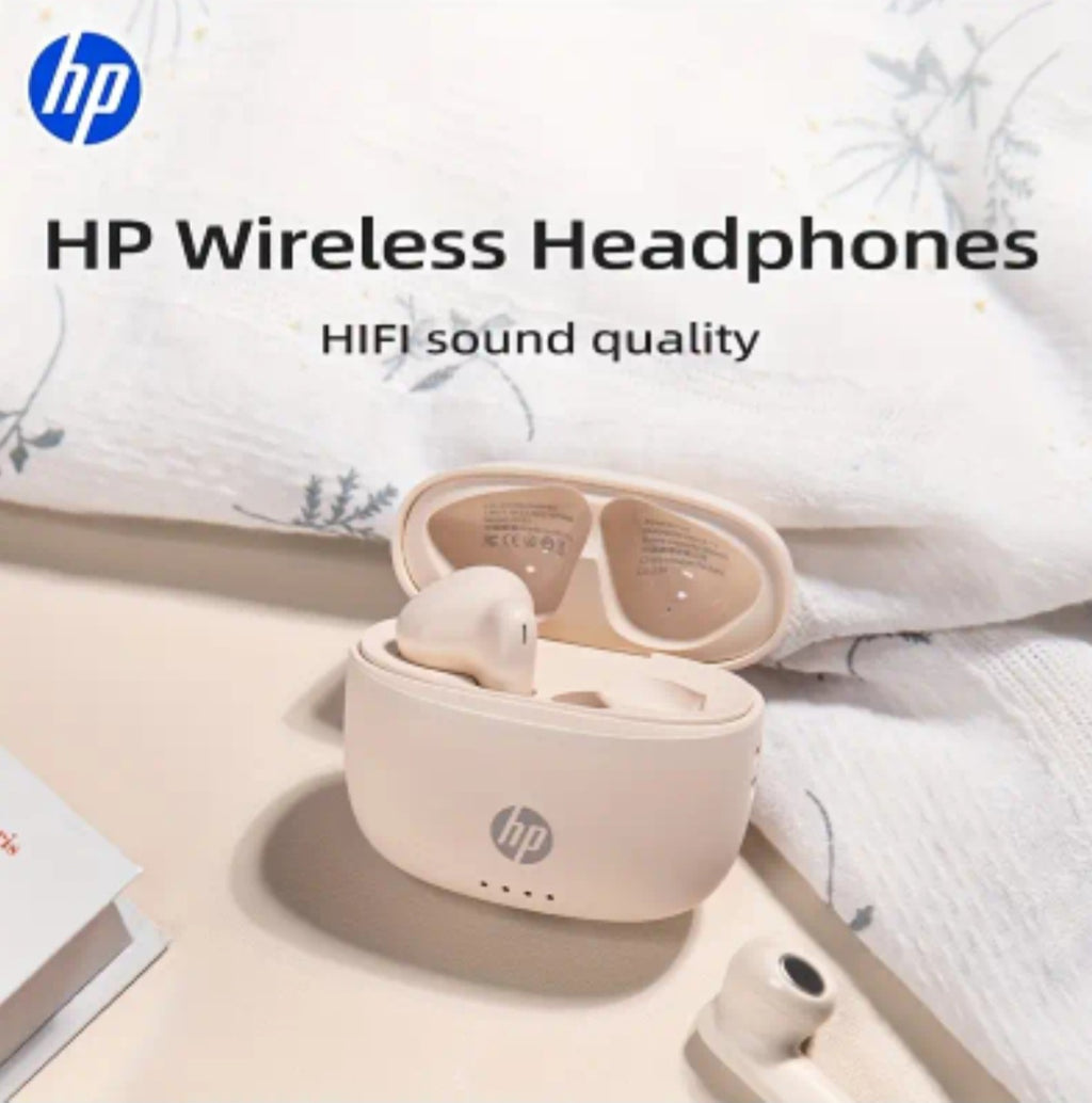 HP Wireless 5.4 Wireless Earbuds, Semi In-Ear Headphones Featuring Noise Cancellation