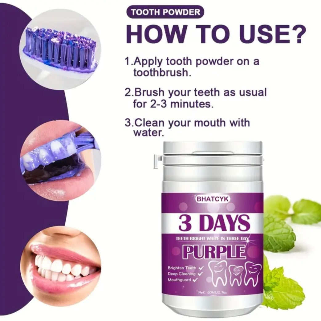 Purple Deep Clean Teeth Whitening Powder