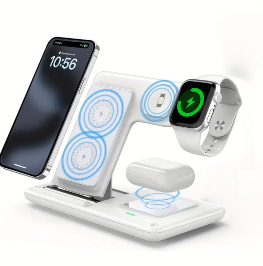 Foldable 3-in-1 Wireless Charging Station for Multiple Devices