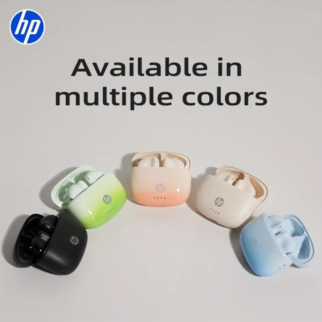 HP Wireless 5.4 Wireless Earbuds, Semi In-Ear Headphones Featuring Noise Cancellation