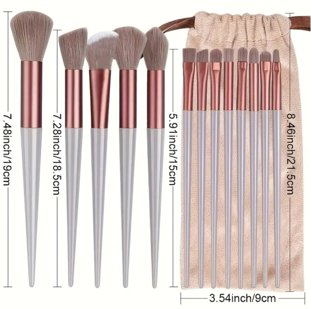 Set of 13 Professional Makeup Brushes for Beauty, Including Soft Fur Eye Shadow, Foundation, And Blush Brushes