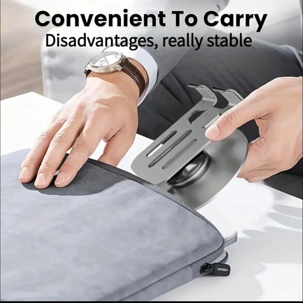 Metal 360° Rotatable, Foldable and Adjustable Phone Holder for Desktop Live Streaming, Not for Car Use - All-Metal Foldable Holder [Carbon Black]