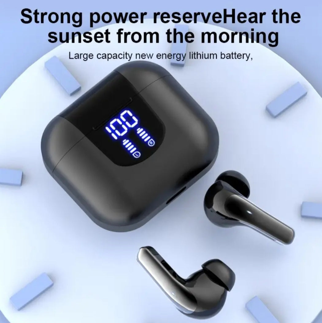 LAN XUN Wireless Headphones, Wireless 5.3 Earbuds, 13mm Speaker, 30H Playtime, Type-C Fast Charging Box, Stereo Wireless In-Ear Headset, Suitable for iPhone and Android In-Ear Headsets, Gaming Business Sports Headphone Mic