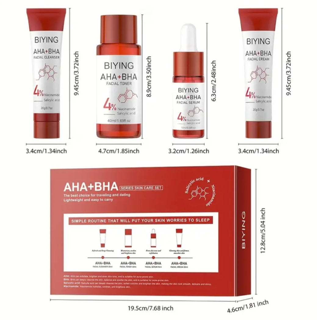 4pcs/set,AHA BHA Skincare Gift Set