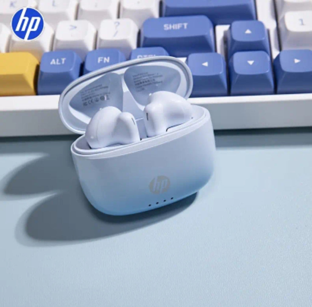 HP Wireless 5.4 Wireless Earbuds, Semi In-Ear Headphones Featuring Noise Cancellation