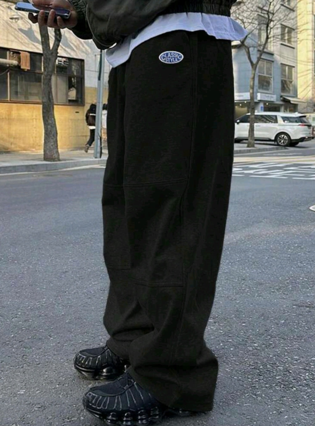 DAZY Men's Spring Letter Embroidered Black Sweatpants Men Joggers Fall