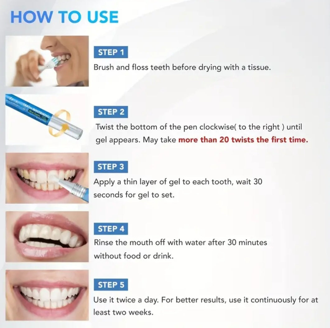 4pcs/3pcs/2pcs,3Ml/0.1Fl Oz Mint-Flavored Brightening Teeth Pen