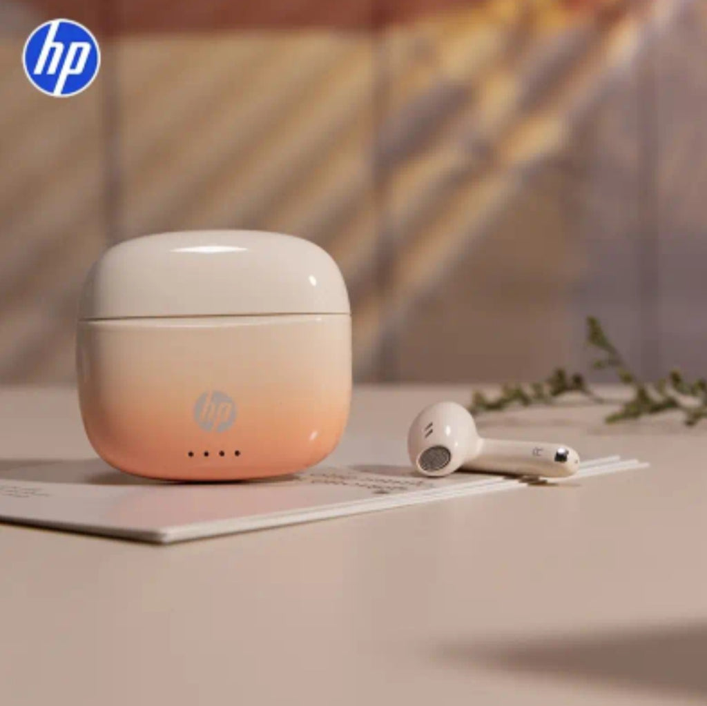 HP Wireless 5.4 Wireless Earbuds, Semi In-Ear Headphones Featuring Noise Cancellation