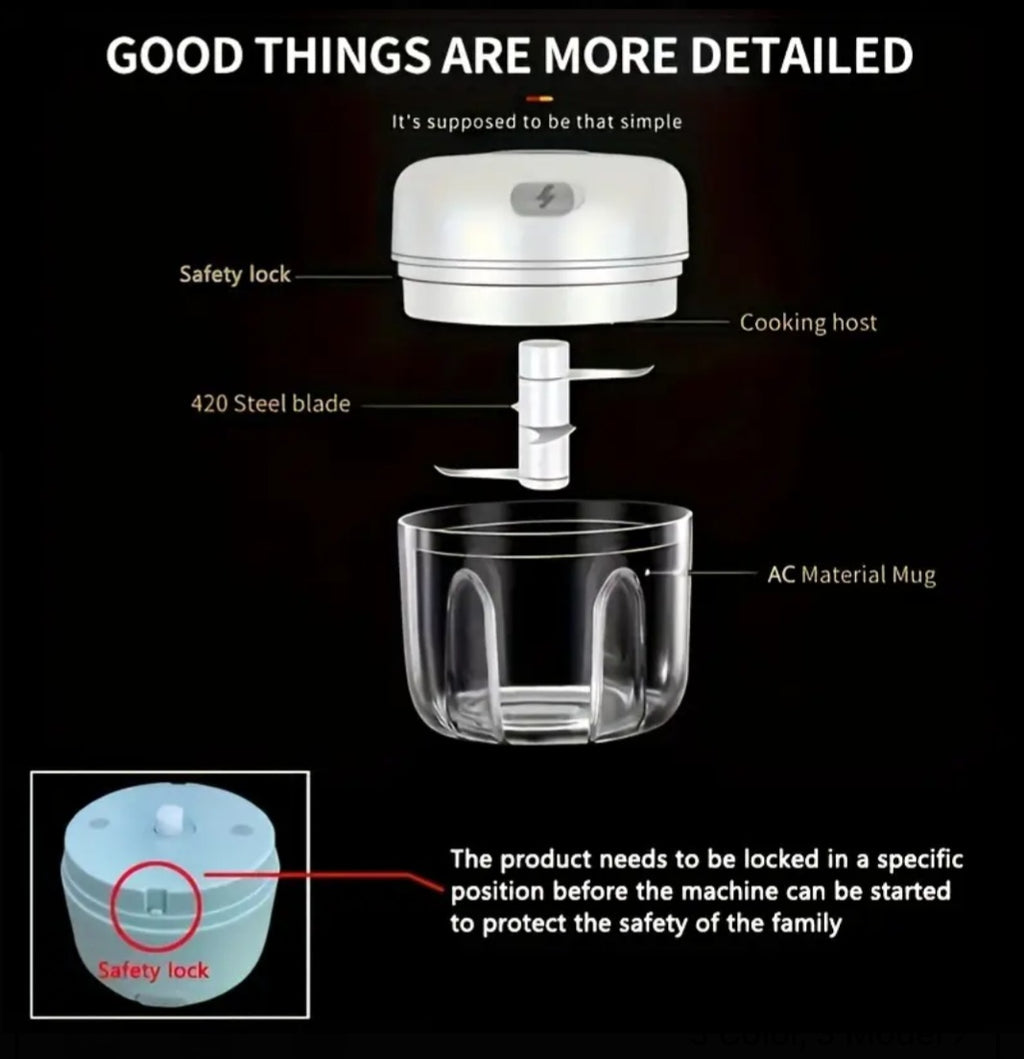 COP ROSE Mini Chopper & Processor with Garlic - Compact Chopper Machine(100 ml)