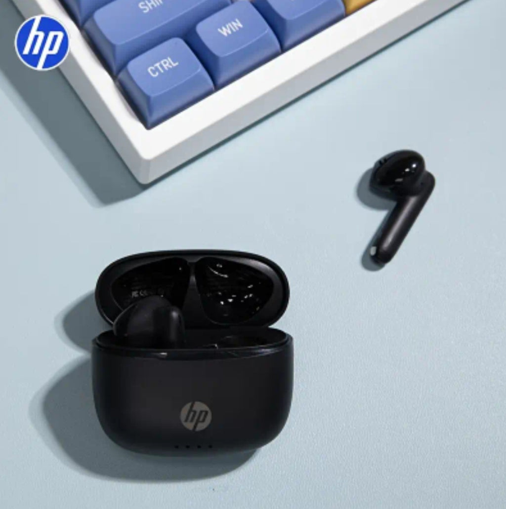 HP Wireless 5.4 Wireless Earbuds, Semi In-Ear Headphones Featuring Noise Cancellation