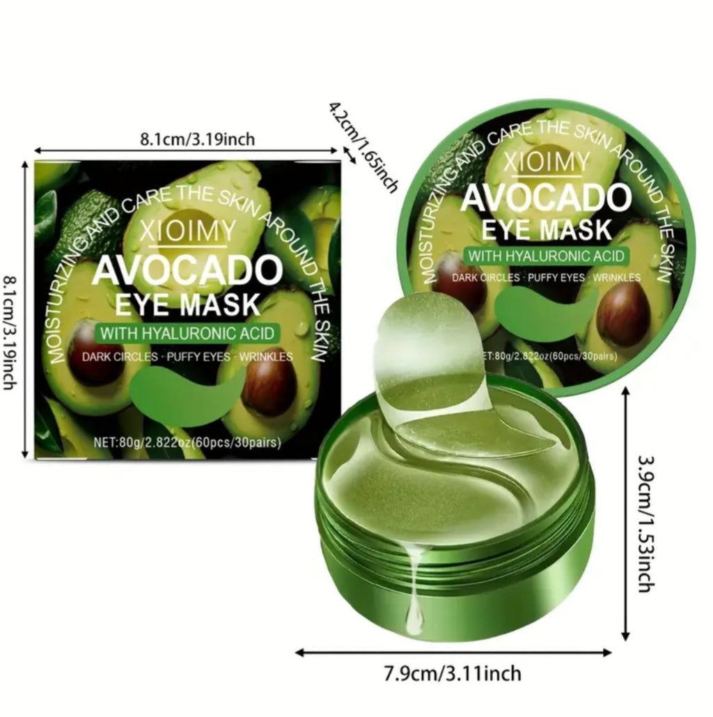 60pcs Xioimy Avocado & Hyaluronic Acid Eye Mask