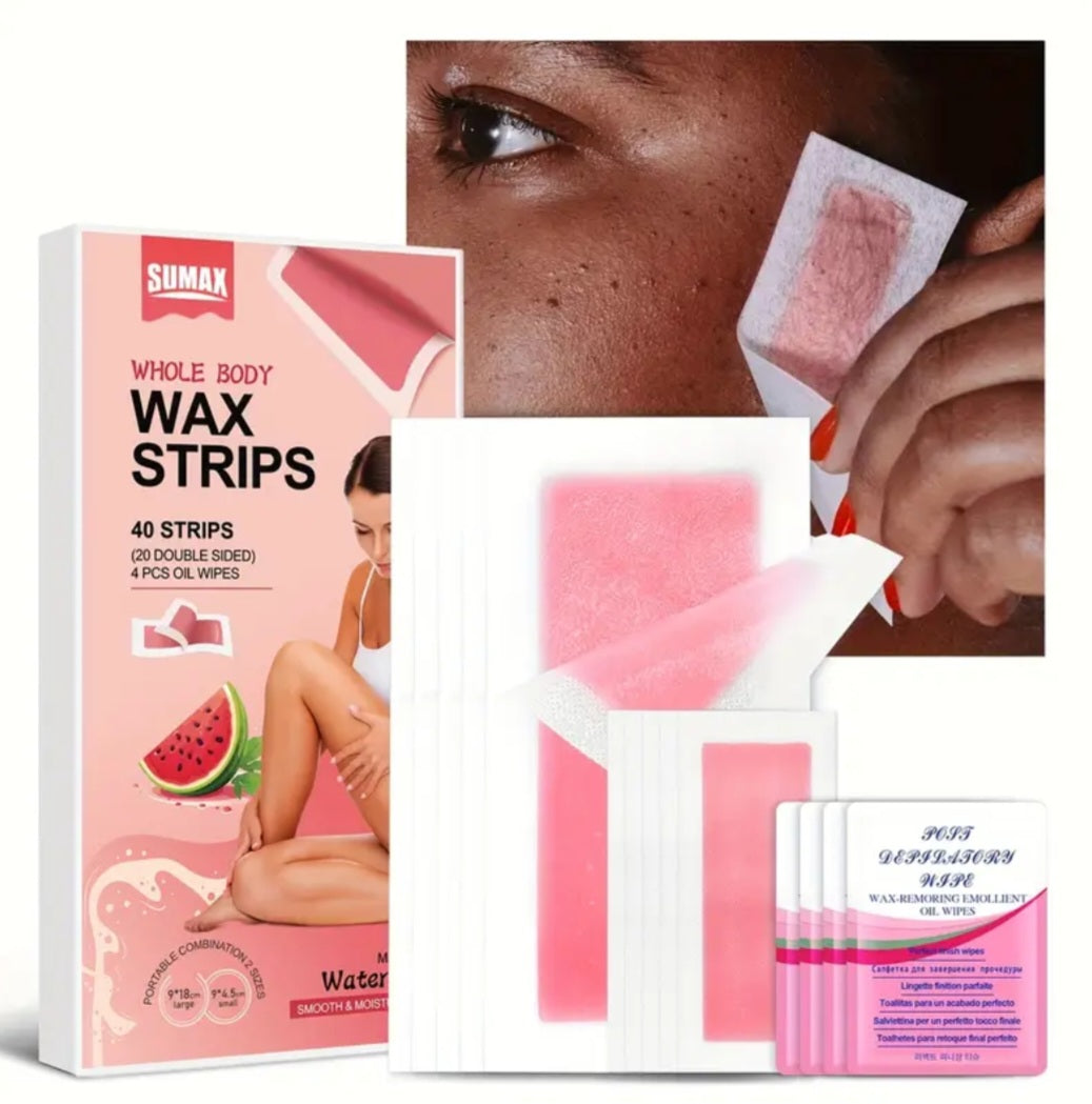 Gentle wax strips for hair removal